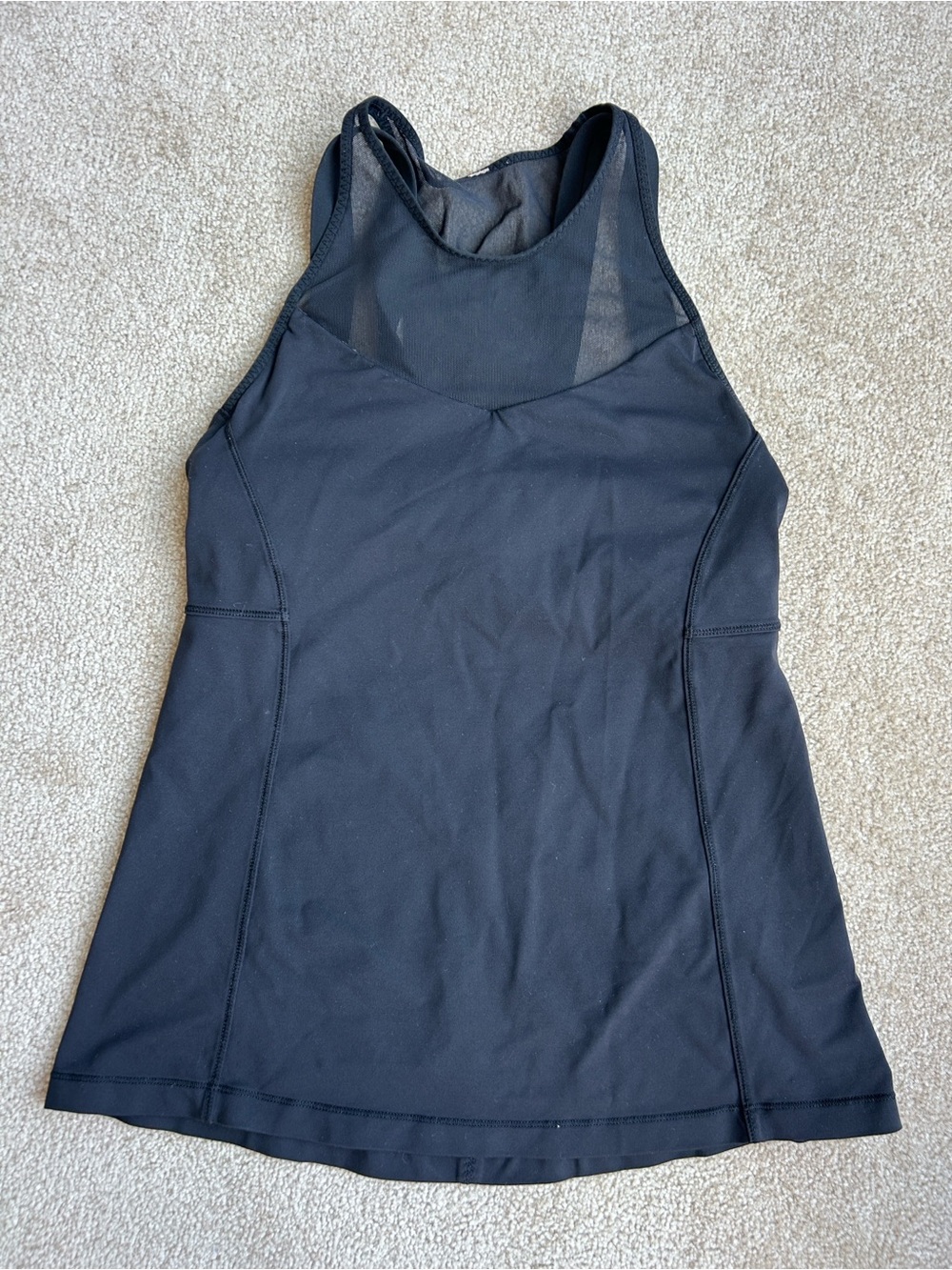 Women’s Lululemon Black Mesh high neck Active Tank Top size 6